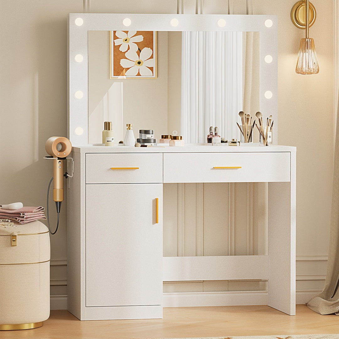 White Vanity Table Mirror