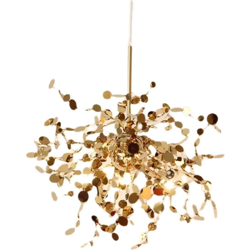 Stainless Steel Leaf Chandelier