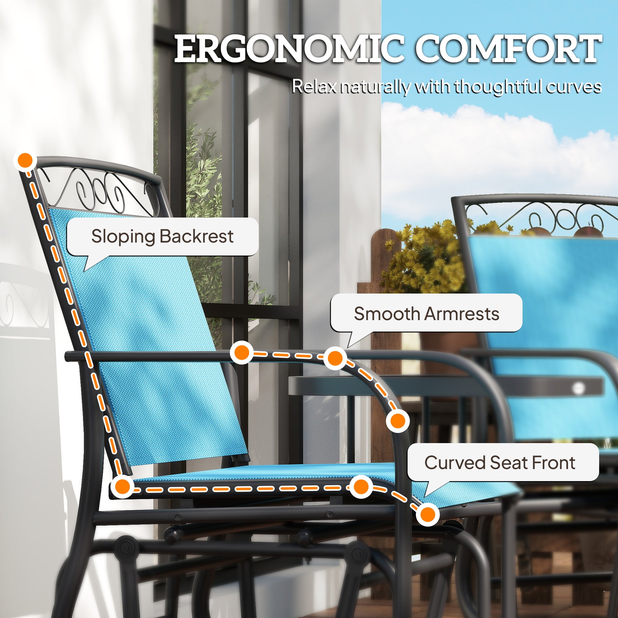 Steel Patio Glider Set