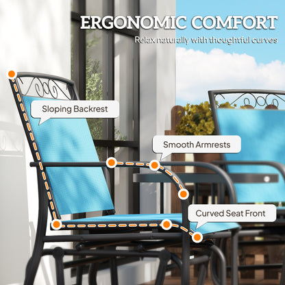 Outdoor Glider Chairs with Coffee Table