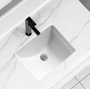 White Rectangular Undermount Basin