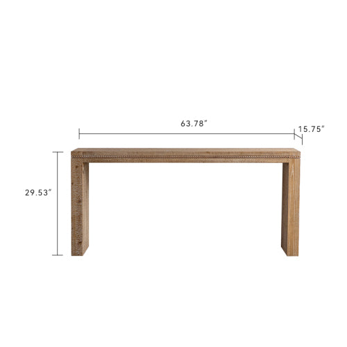 Mesa de Consola de Madera Maciza para Sala de Estar, Mesa Larga de Sofá Detrás del Sofá, Mesa Estrecha Retro para Entrada en Pasillo y Vestíbulo