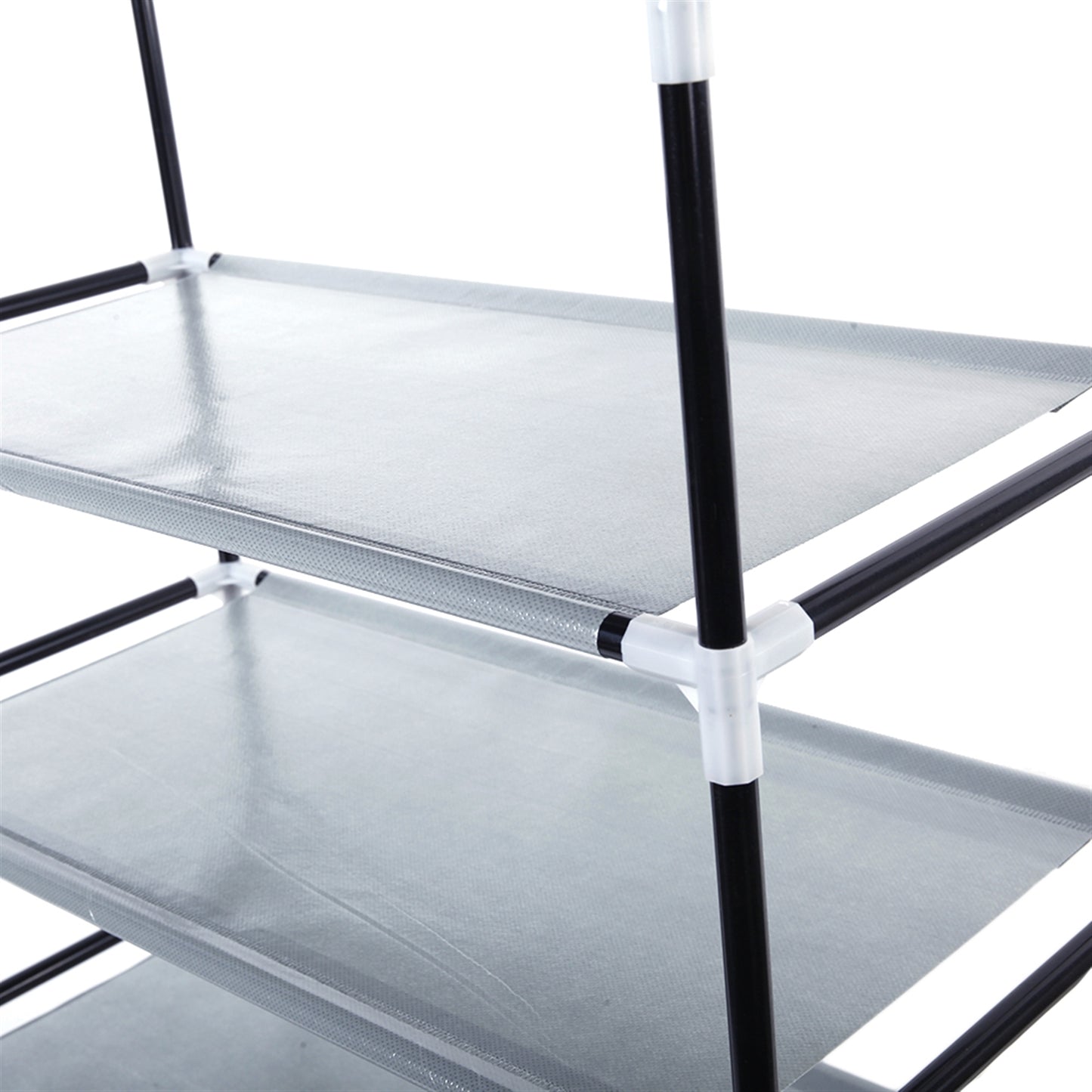 Narrow Shoe Rack With Nonwoven Fabric Covers 10 Tiers Tall Shoe Rack For Closet Entryway Sturdy Shoe Rack Organizer Holds 20-27 Pairs Free Standing Shoe Storage Cabinet Grey