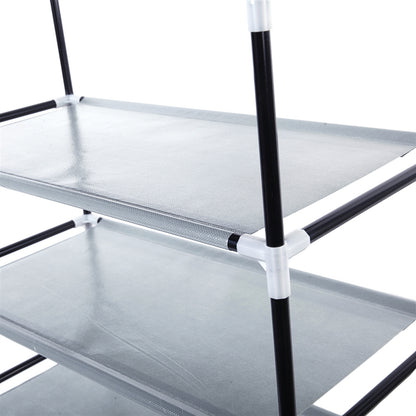 Narrow Shoe Rack With Nonwoven Fabric Covers 10 Tiers Tall Shoe Rack For Closet Entryway Sturdy Shoe Rack Organizer Holds 20-27 Pairs Free Standing Shoe Storage Cabinet Grey