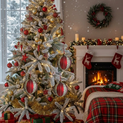 4-piece Set Of 4.7-inch Christmas Glass Ball Ornaments, Festive Tree Hanging Decorations, Party Decoration Supplies, Shipped By FBA, Prohibited From Sale On The Temu Platform