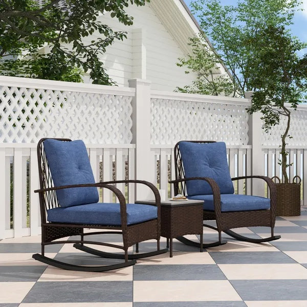 Rattan-Liegestuhl, Korbmöbel-Set für die Terrasse