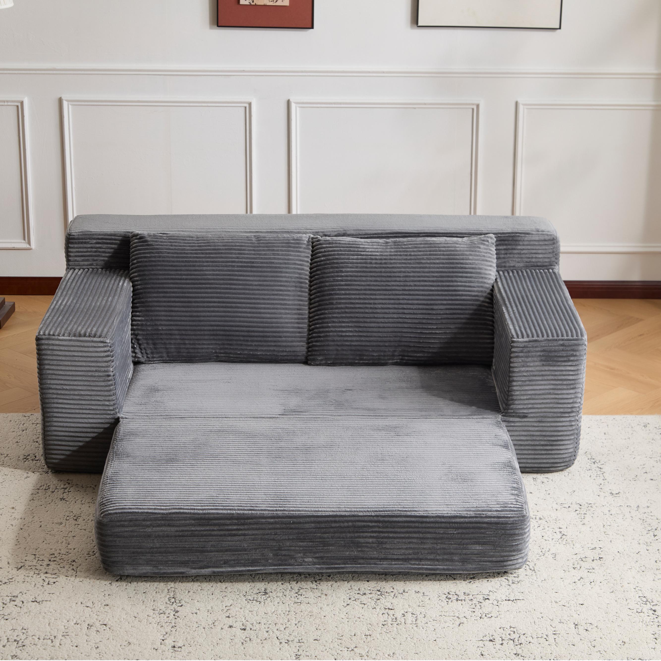Orange Corduroy Loveseat