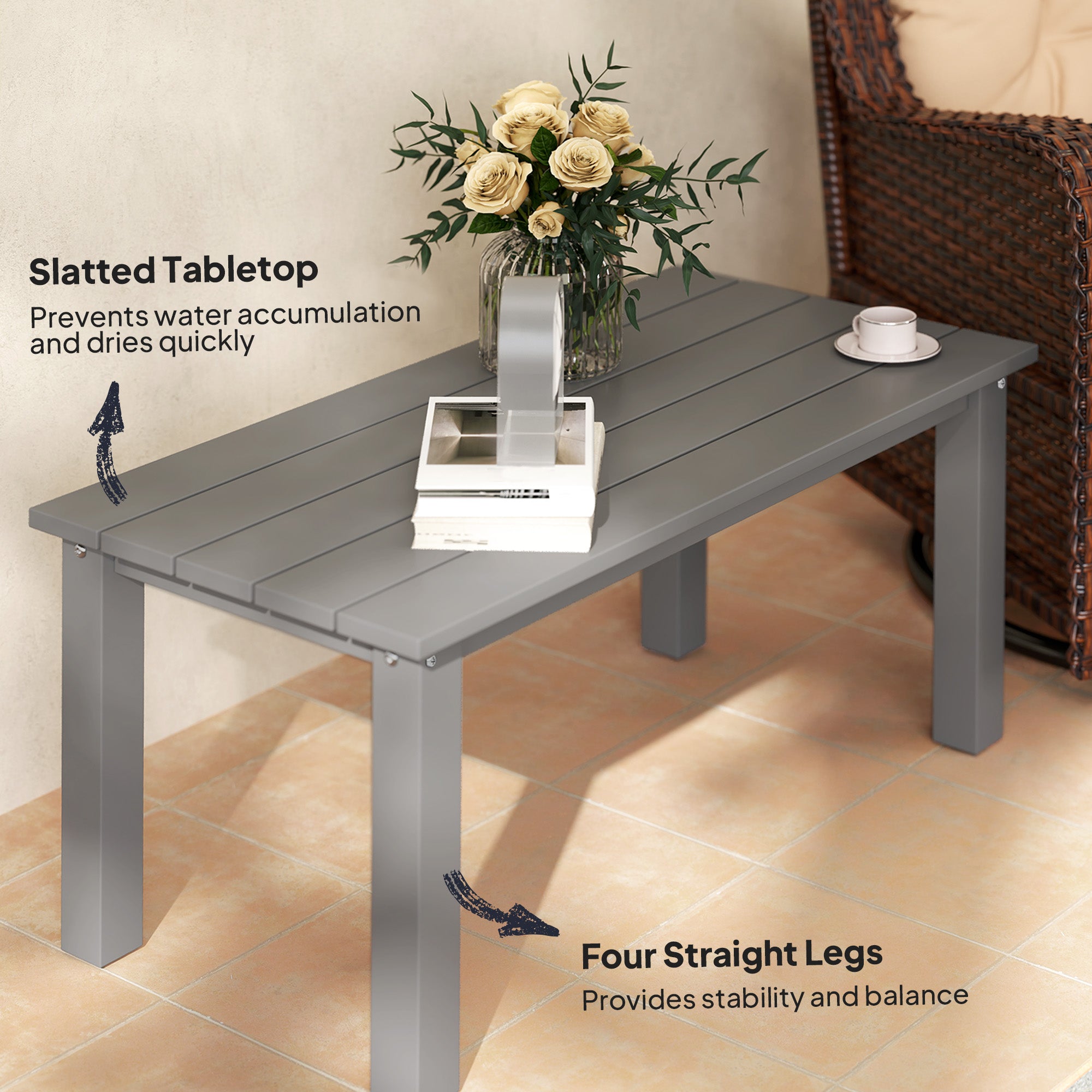 White Outdoor Coffee Table