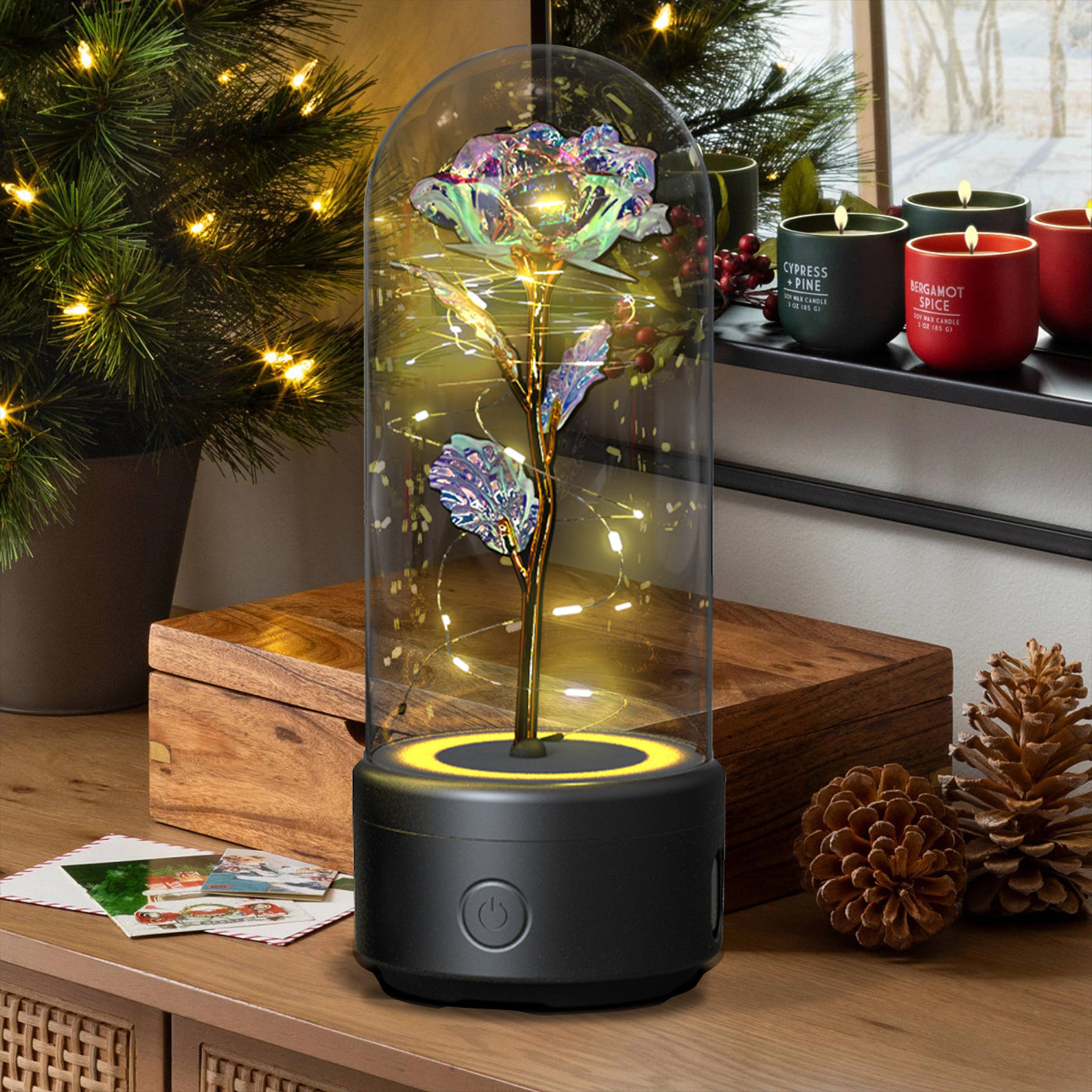 Rose Glass LED Nightlight