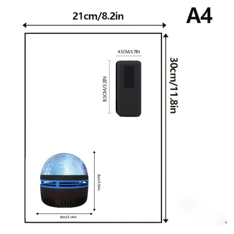 1pc LED Galaxy Star Projector Light,USB Powered,Water ripple Wave,Remote Controlled Bedroom Night Lamp,For Party,Home