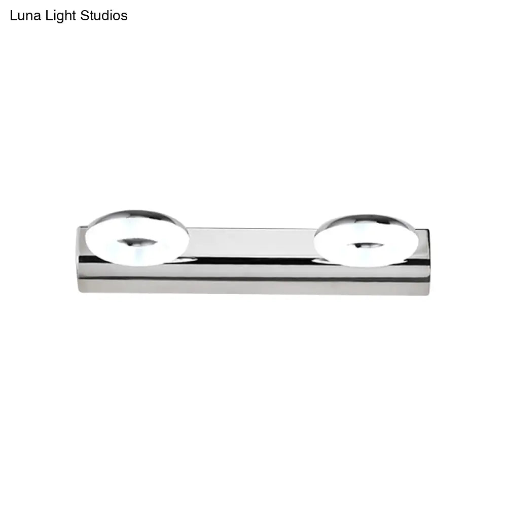 Aplique de pared para baño DecorBites™ de 2/3 luces con pantalla acrílica - Acabado plateado, luz blanca cálida