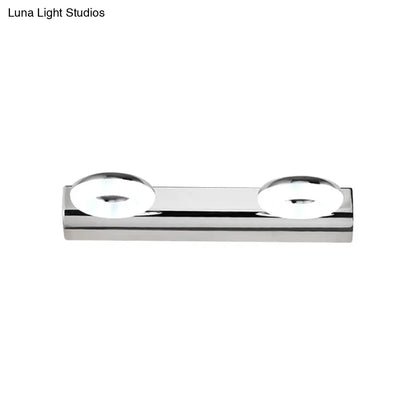 Aplique de pared para baño DecorBites™ de 2/3 luces con pantalla acrílica - Acabado plateado, luz blanca cálida