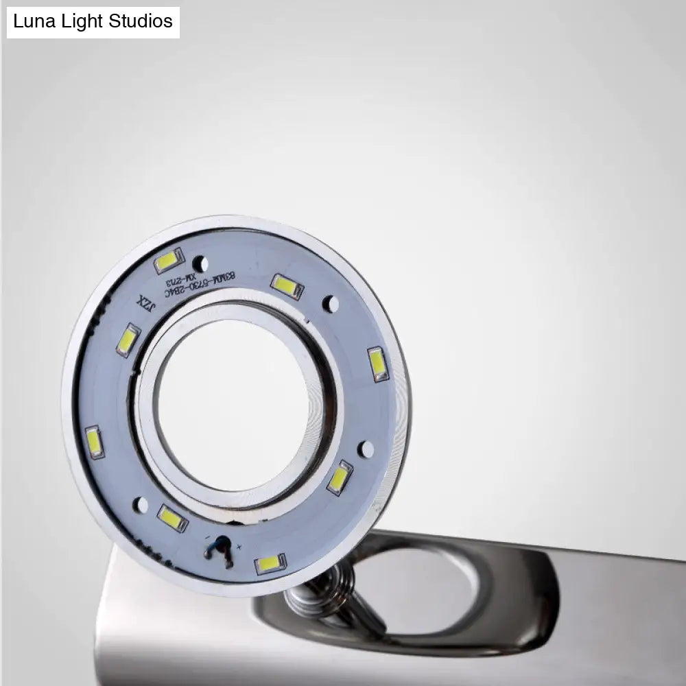 Aplique de pared para baño DecorBites™ de 2/3 luces con pantalla acrílica - Acabado plateado, luz blanca cálida