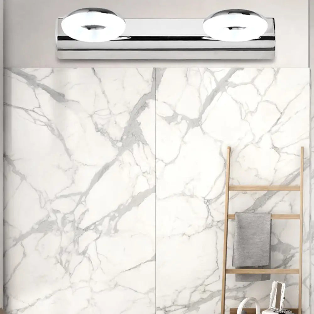 Aplique de pared para baño DecorBites™ de 2/3 luces con pantalla acrílica - Acabado plateado, luz blanca cálida