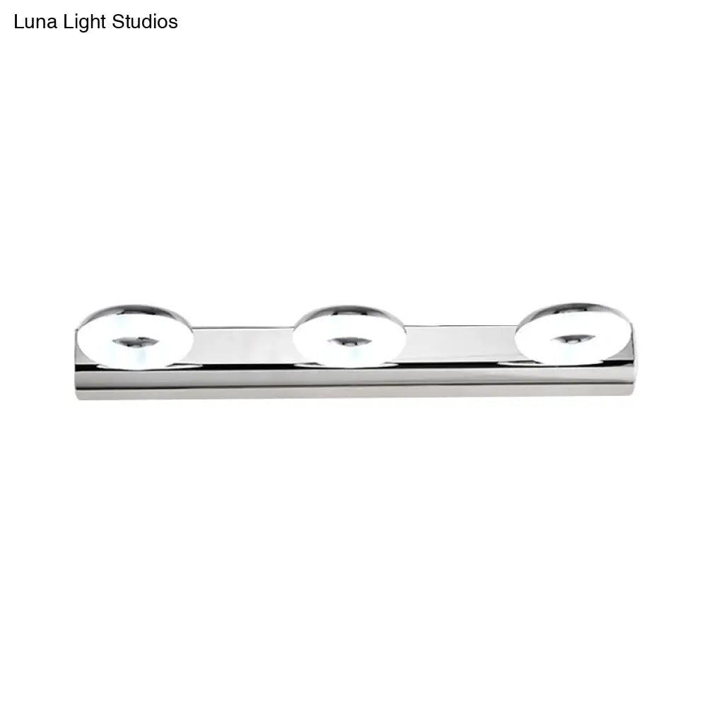 Aplique de pared para baño DecorBites™ de 2/3 luces con pantalla acrílica - Acabado plateado, luz blanca cálida