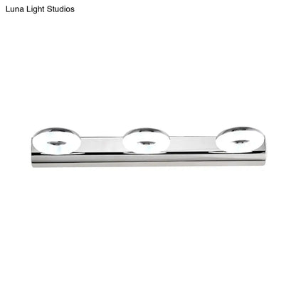 Aplique de pared para baño DecorBites™ de 2/3 luces con pantalla acrílica - Acabado plateado, luz blanca cálida