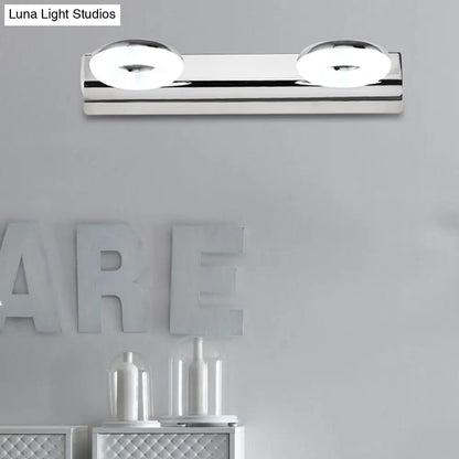 Aplique de pared para baño DecorBites™ de 2/3 luces con pantalla acrílica - Acabado plateado, luz blanca cálida