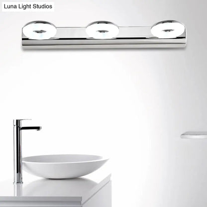 Aplique de pared para baño DecorBites™ de 2/3 luces con pantalla acrílica - Acabado plateado, luz blanca cálida