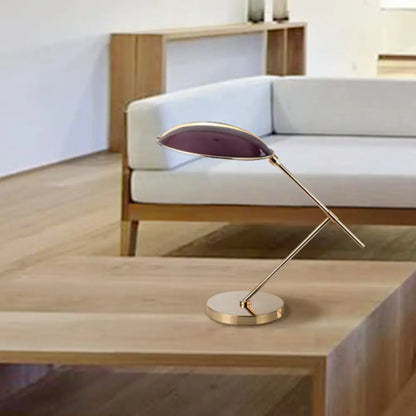 Lámpara de mesilla de noche morada de 2 luces con pantalla metálica - Luz de lectura contemporánea