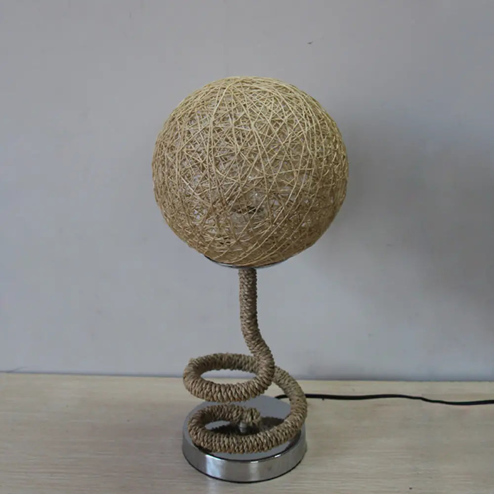 Lámpara de noche asiática 2 en 1: Lámpara de bambú y ratán en color amarillo claro para dormitorio o mesilla de noche