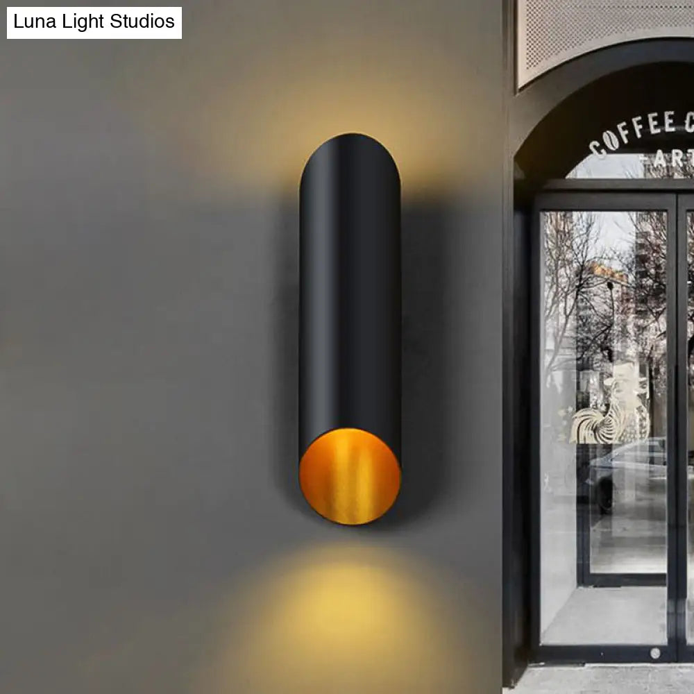 DecorBites™ DecorBites™ 2-Light Stairway Sconce with Metallic Tube Shade - Black Wall Mounted Fixture