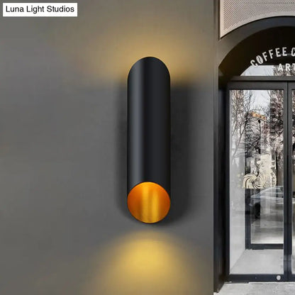 DecorBites™ DecorBites™ 2-Light Stairway Sconce with Metallic Tube Shade - Black Wall Mounted Fixture