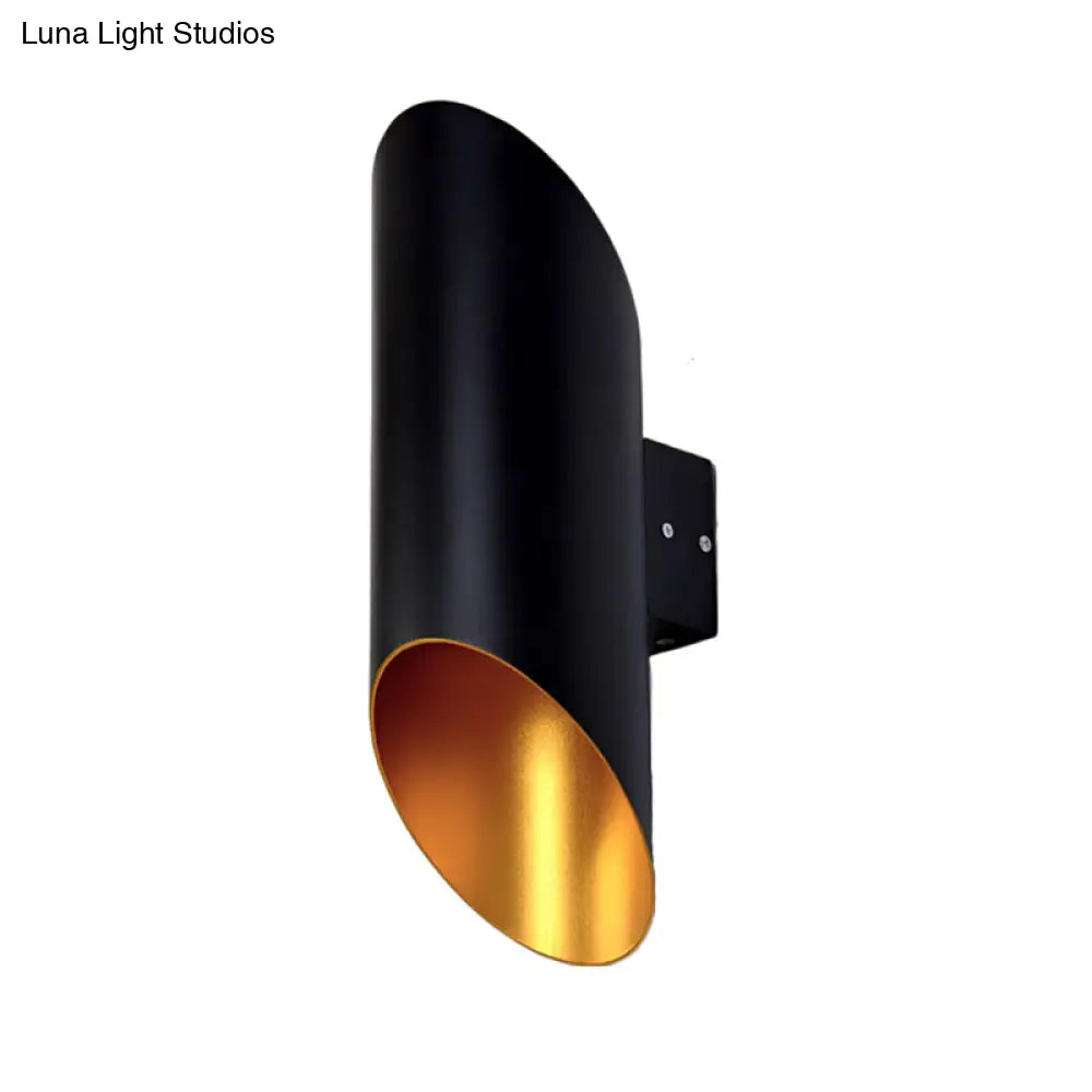 DecorBites™ DecorBites™ 2-Light Stairway Sconce with Metallic Tube Shade - Black Wall Mounted Fixture