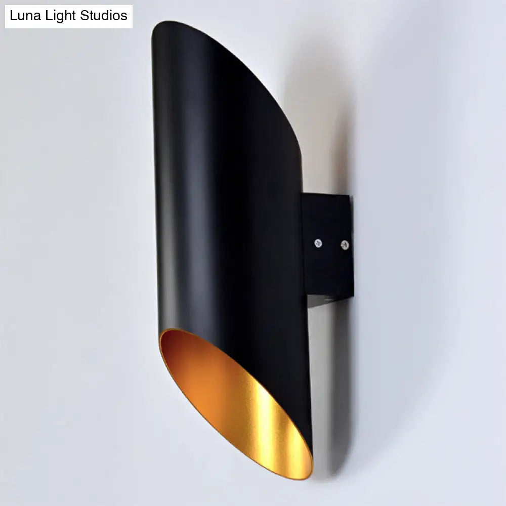DecorBites™ DecorBites™ 2-Light Stairway Sconce with Metallic Tube Shade - Black Wall Mounted Fixture