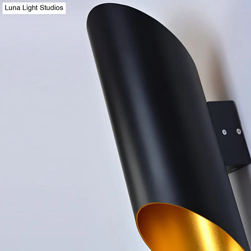 DecorBites™ DecorBites™ 2-Light Stairway Sconce with Metallic Tube Shade - Black Wall Mounted Fixture