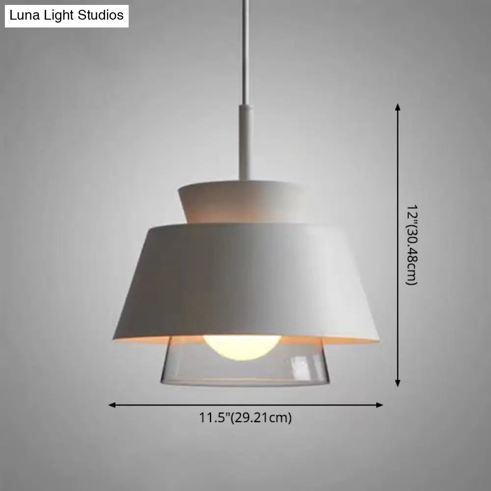 2-Shade Macaron Pendulum Light - Metal and Glass Ceiling Pendant Lamp