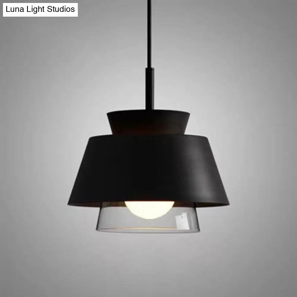 2-Shade Macaron Pendulum Light - Metal and Glass Ceiling Pendant Lamp