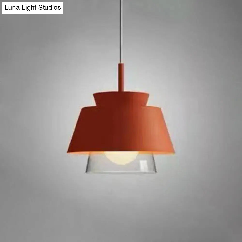 2-Shade Macaron Pendulum Light - Metal and Glass Ceiling Pendant Lamp