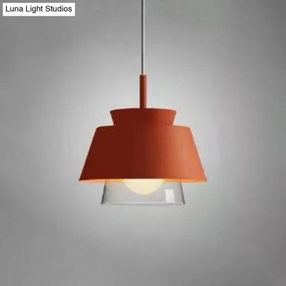 2-Shade Macaron Pendulum Light - Metal and Glass Ceiling Pendant Lamp