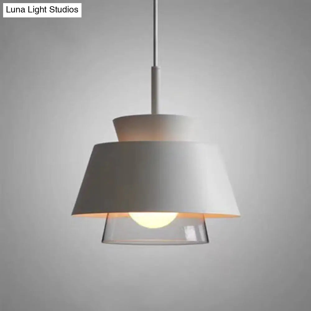 2-Shade Macaron Pendulum Light - Metal and Glass Ceiling Pendant Lamp