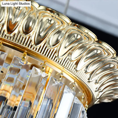 DecorBites™ DecorBites™ 2-Tier Minimalist Crystal Flush Light with LED Golden Indoor Ceiling Lighting, 14"/16" Diameter