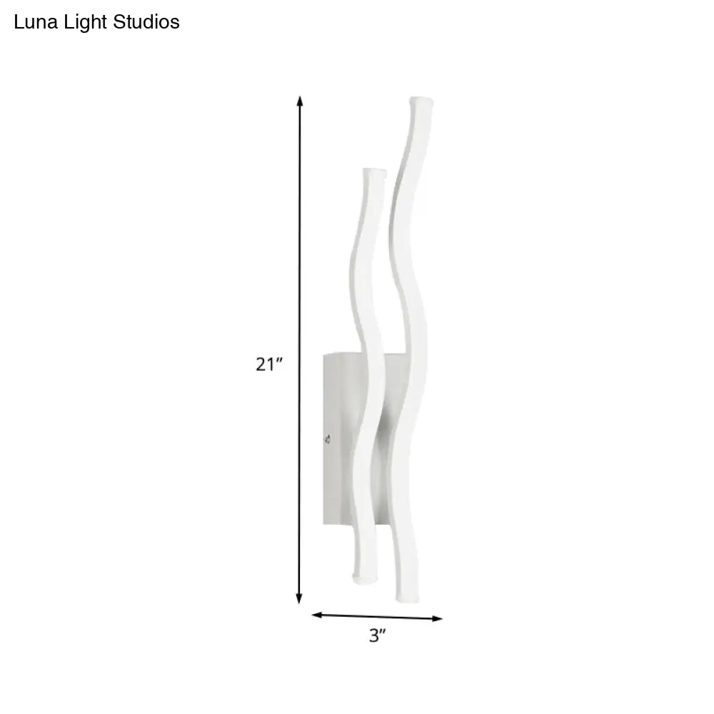 Aplique lineal acrílico DecorBites™ de 2 ondas – Lámpara de pared LED con luz cálida/blanca