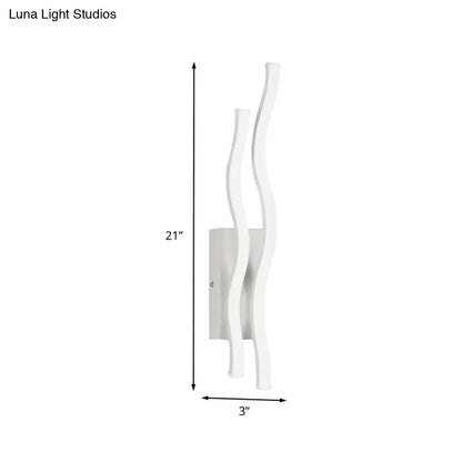 Aplique lineal acrílico DecorBites™ de 2 ondas – Lámpara de pared LED con luz cálida/blanca