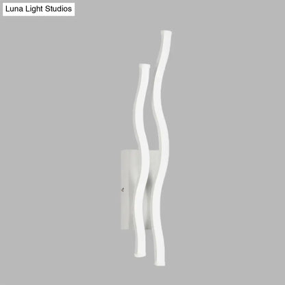 Aplique lineal acrílico DecorBites™ de 2 ondas – Lámpara de pared LED con luz cálida/blanca