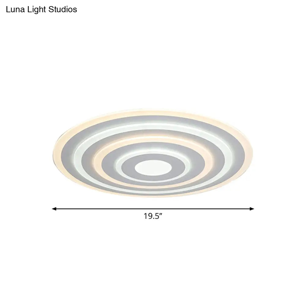 DecorBites™ DecorBites™ 20"/24"/40" Acrylic Ripple Flush Mount LED Ceiling Light in Simplicity White - Warm/White Light