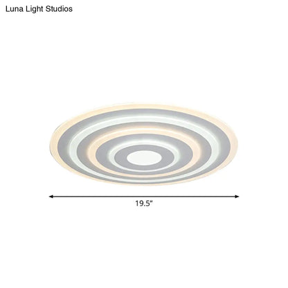 DecorBites™ DecorBites™ 20"/24"/40" Acrylic Ripple Flush Mount LED Ceiling Light in Simplicity White - Warm/White Light