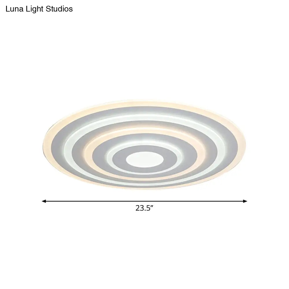 DecorBites™ DecorBites™ 20"/24"/40" Acrylic Ripple Flush Mount LED Ceiling Light in Simplicity White - Warm/White Light
