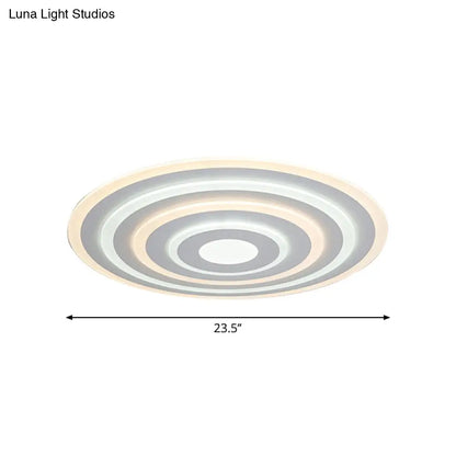 DecorBites™ DecorBites™ 20"/24"/40" Acrylic Ripple Flush Mount LED Ceiling Light in Simplicity White - Warm/White Light