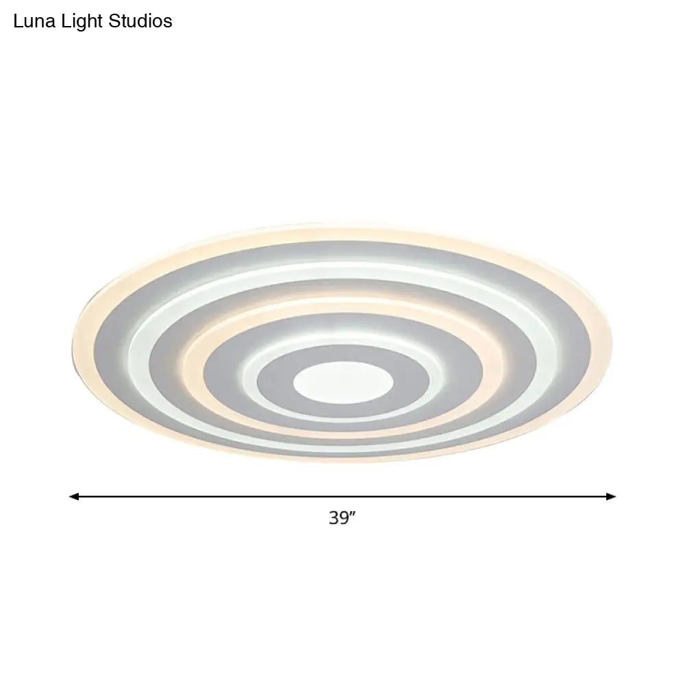 DecorBites™ DecorBites™ 20"/24"/40" Acrylic Ripple Flush Mount LED Ceiling Light in Simplicity White - Warm/White Light