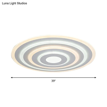 DecorBites™ DecorBites™ 20"/24"/40" Acrylic Ripple Flush Mount LED Ceiling Light in Simplicity White - Warm/White Light