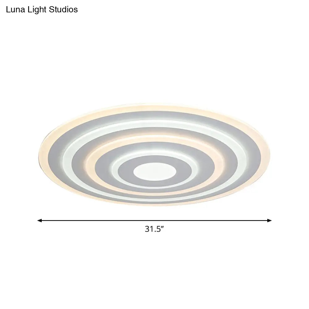 DecorBites™ DecorBites™ 20"/24"/40" Acrylic Ripple Flush Mount LED Ceiling Light in Simplicity White - Warm/White Light