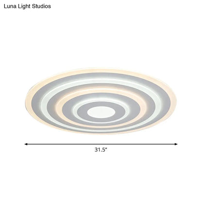DecorBites™ DecorBites™ 20"/24"/40" Acrylic Ripple Flush Mount LED Ceiling Light in Simplicity White - Warm/White Light
