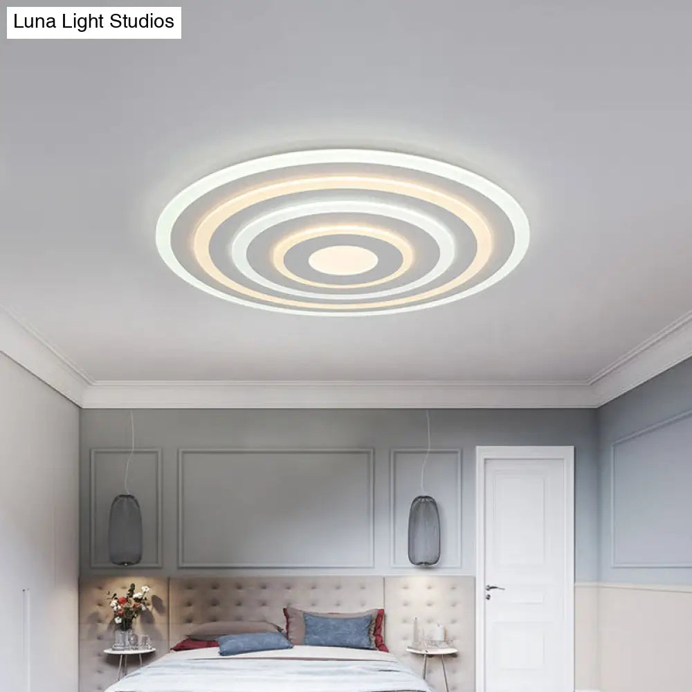 DecorBites™ DecorBites™ 20"/24"/40" Acrylic Ripple Flush Mount LED Ceiling Light in Simplicity White - Warm/White Light