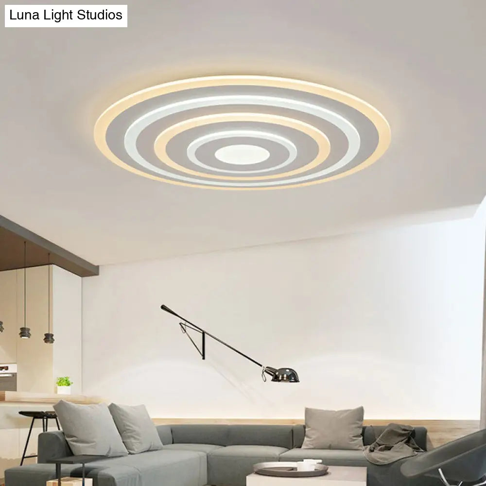 DecorBites™ DecorBites™ 20"/24"/40" Acrylic Ripple Flush Mount LED Ceiling Light in Simplicity White - Warm/White Light