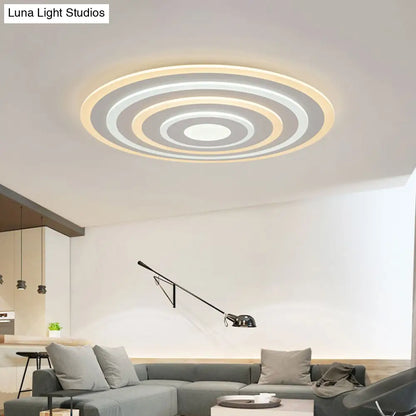 DecorBites™ DecorBites™ 20"/24"/40" Acrylic Ripple Flush Mount LED Ceiling Light in Simplicity White - Warm/White Light