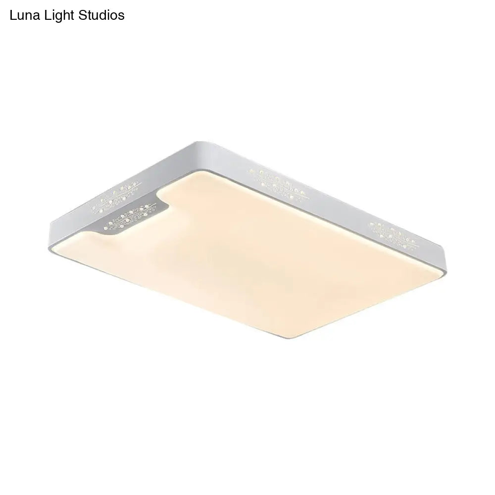 DecorBites™ DecorBites™ 20"/41" Wide White Square/Rectangle LED Flush Mount Modern Ceiling Lamp, Metal